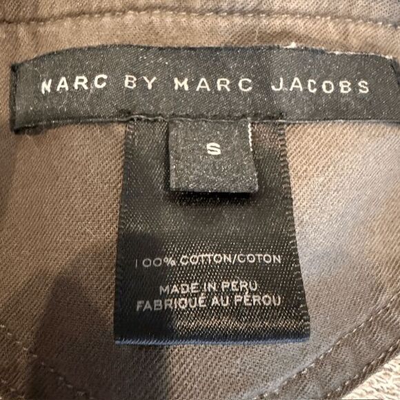 Marc by Marc Jacobs Ash Brown Henley Elbow Patches Raw Hem 3/4 Sleeve Small - Picture 6 of 10